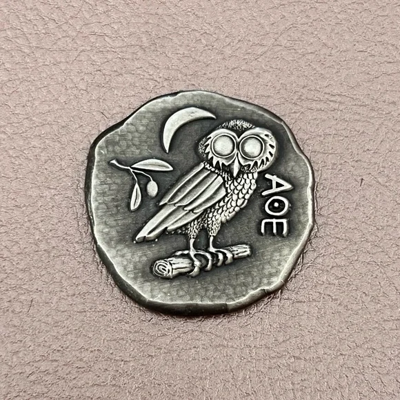 PRICE FIRM 1 Troy Ounce .999 Fine Silver Athena Owl Coin - Picture 3 of 5